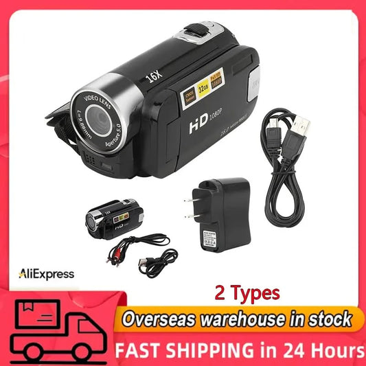 New 2 Types Digital Camcorders 2.7inch Color Screen 16X Zoom Video Camera Camcorder 16MP Portable 270° Rotation Full HD 1080P - M & M Global
