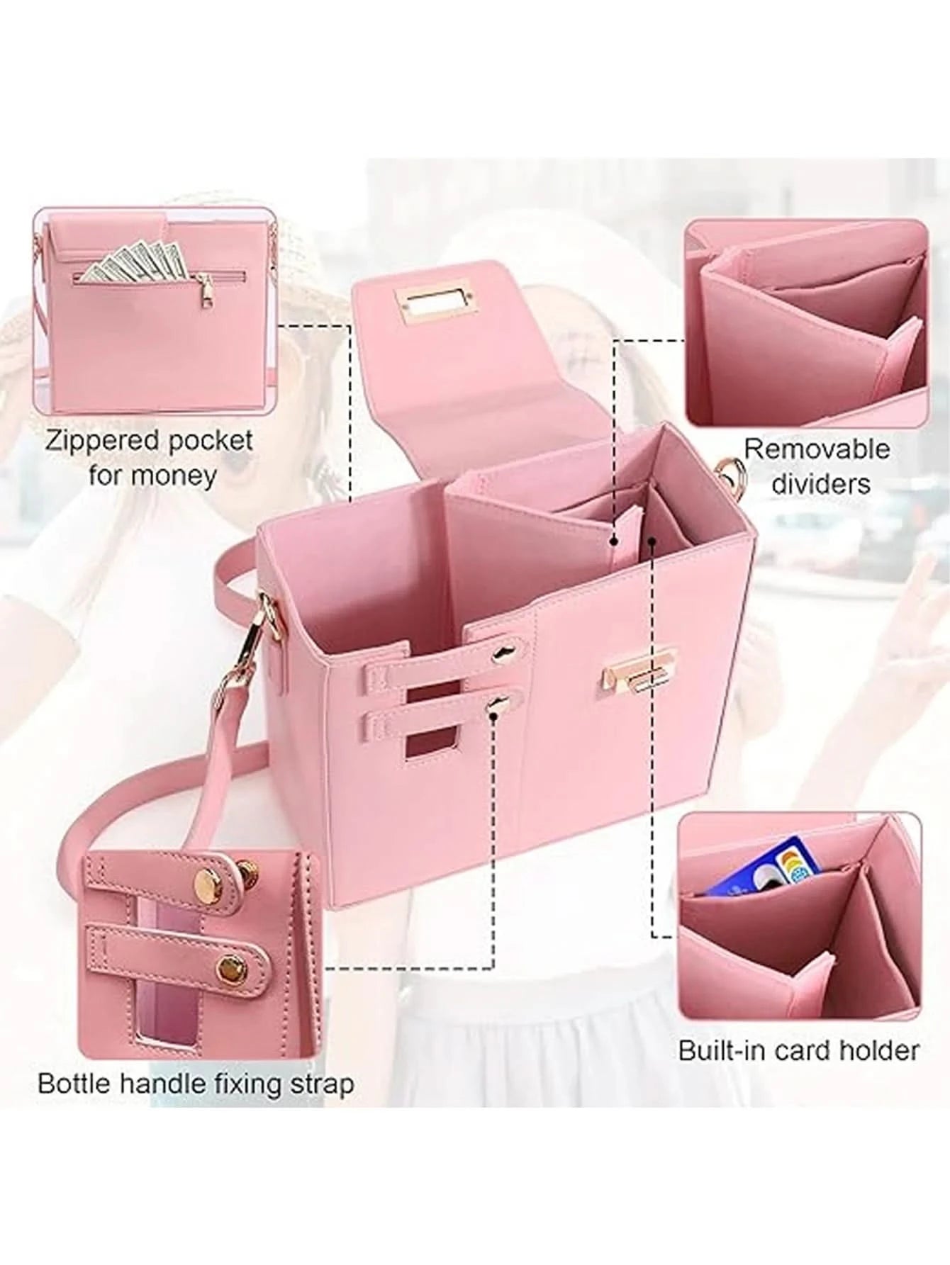 Outdoor portable crossbody water cup protection multifunctional universal water bottle storage bag single shoulder solid color - M & M Global