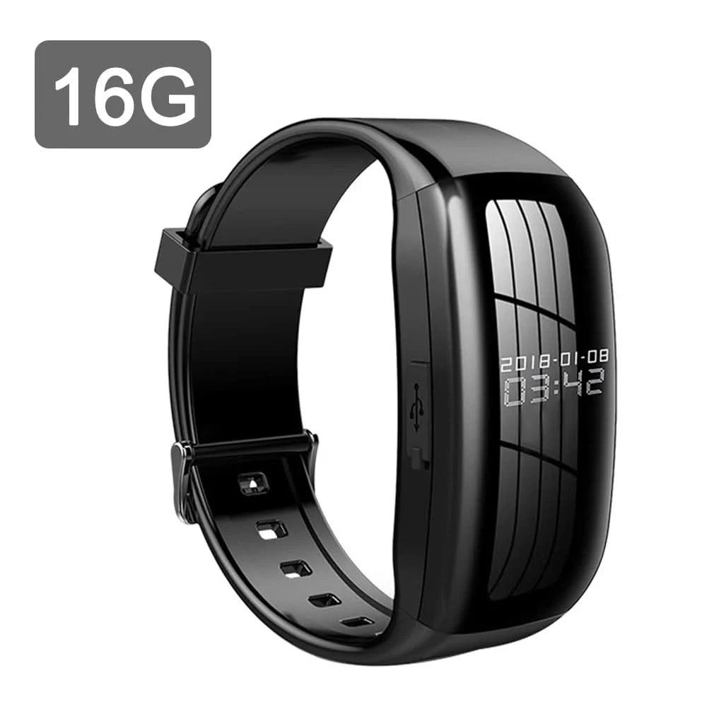 HD Mini Camera Watch 8-256GB Video Voice Recorder Bracelet USB Flash Driver Dictaphone Noise Reduce Sound Recording Wristband - M & M Global