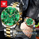 OLEVS 2870 Men's Watches Moon Phase Steel Calendar Chronograph Original Quartz Watch Big Rota Dial Luxury Sports Wristwatches