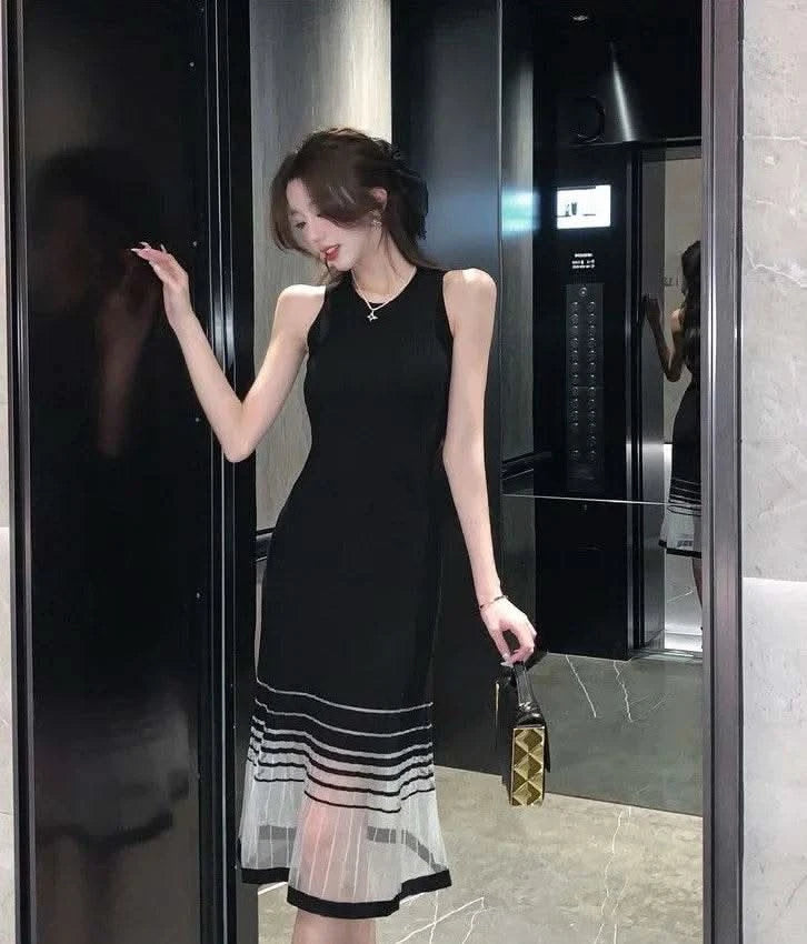 Dresses for Women Black SMidi Woman Dress Party Evening Night Club Prom Casual Youth G Fashion Summer 2024 Retro Sensual Sexy X - M & M Global