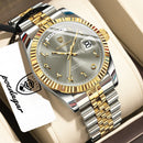 POEDAGAR Fashion High Quality Men Clock Waterproof Date Week Watch For Man Stainless Steel Luxury Quartz Men's Watches Reloj+Box