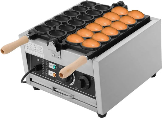 16 Grids Commercial Waffle Maker 1750W Round Waffle Baker Machine With 122-572℉ Temp Range and Time Control Non-stick Waffle Iro - M & M Global