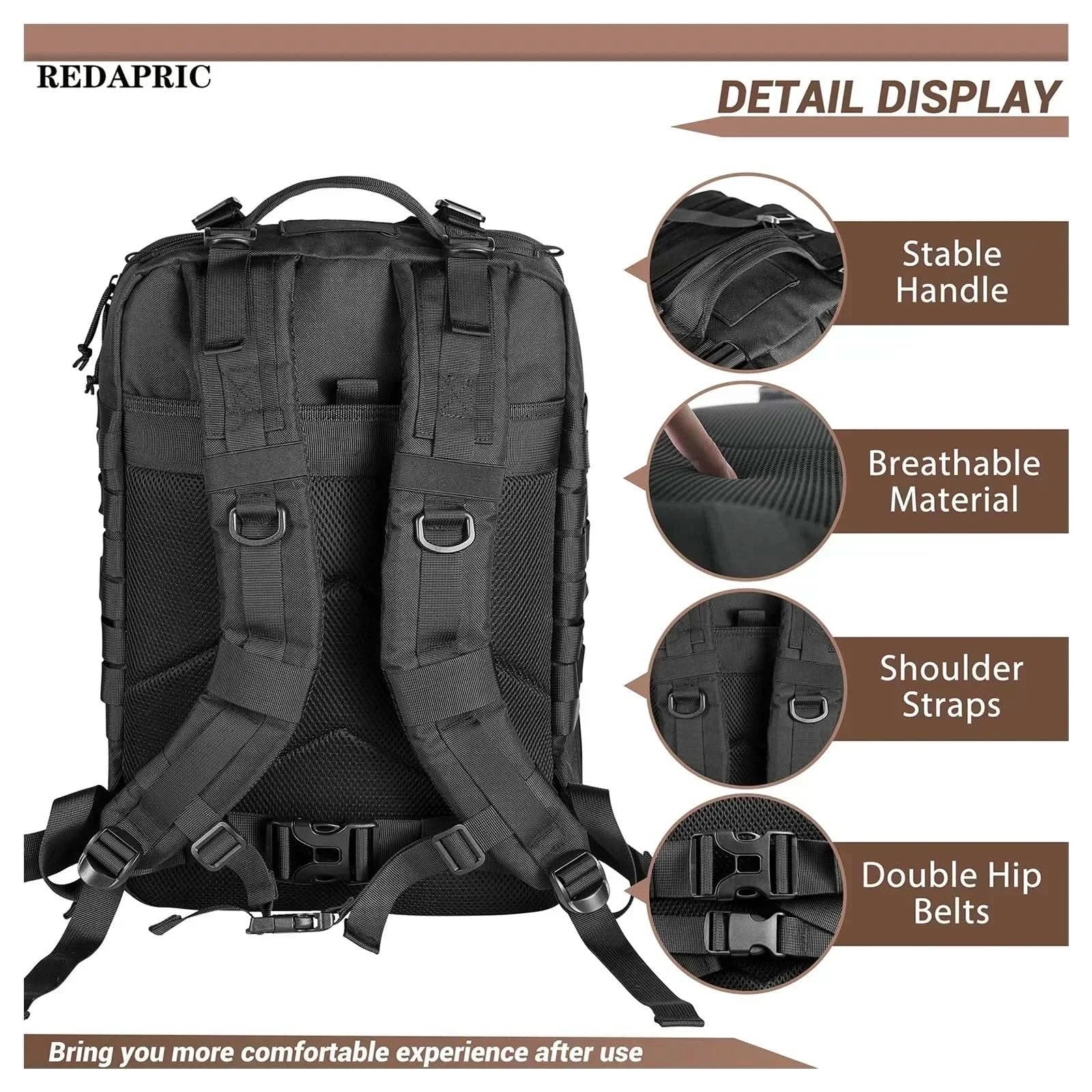 45L Man Tactical Backpacks HkingTraveling Bags Survival Outdoor 3P Assault Pack EDC Molle Pack For Trekking Hunting Bag - M & M Global