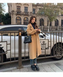 Plus Size Trendy Korean Style Woolen Coat Women's Loose Midi Student Style Jacket Autumn Winter New Arrival Small Size Outerwear