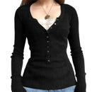 2000s Vintage Long Sleeve Babydoll Knitted Sweater Tops Cottage Milkmaid Pullovers Aesthetic Grunge Y2k Knitwear T-shirts Women