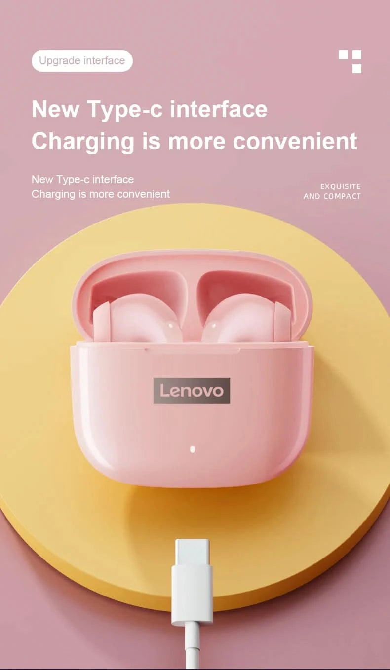 Original Lenovo LP40 Pro Earphones Wireless Bluetooth 5.1 Sport Noise Reduction Headphones Touch Control 250mAH 2022 New Lp40pro - M & M Global