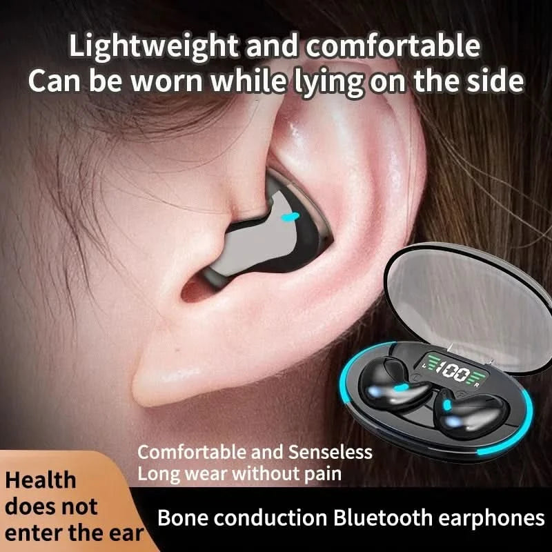Sleep Wireless Earphone TWS Bluetooth 5.3 Headphones Hidden Earbuds IPX5 Waterproof Noise Reduction Sports Headset - M & M Global