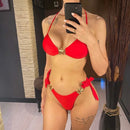 2025 Metal Star High Cut Scrunch Butt Bikini Female Swimsuit Women Swimwear Two-pieces Bikini set Bather Bathing Suit Swim V6419 - M & M Global