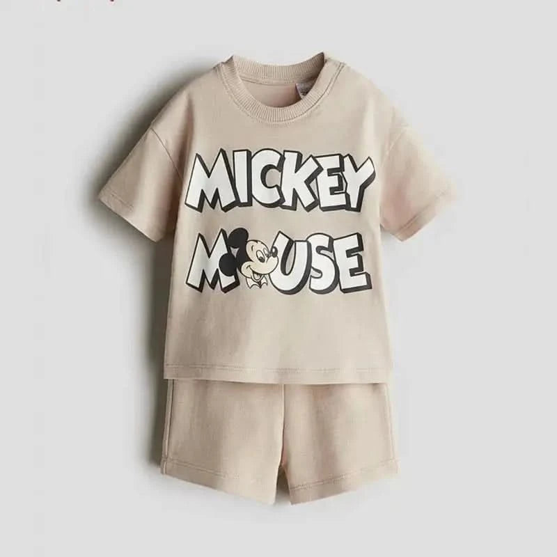 Cartoon Suits New Short Sleeve Outfits New Trendy Casual Costume For Boys Child 2025 Summer Wear Cute Round Neck TShirt+Shorts - M & M Global
