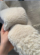 Original high-quality 2026 new women's jacket top patchwork faux fur effect coat
