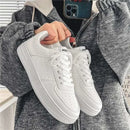 Casual Men's Sneakers Autumn 2025 New Style Winter Pure White Fiberglass Synthetic Lining Rubber Sole Unisex Leisure Shoes - M & M Global
