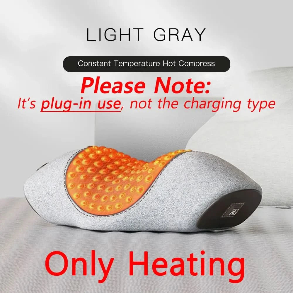 Electric Neck Massager Pillow Cervical Stretcher Heating Vibration Massage Back Traction Orthopedic Sleeping Pillows Support - M & M Global