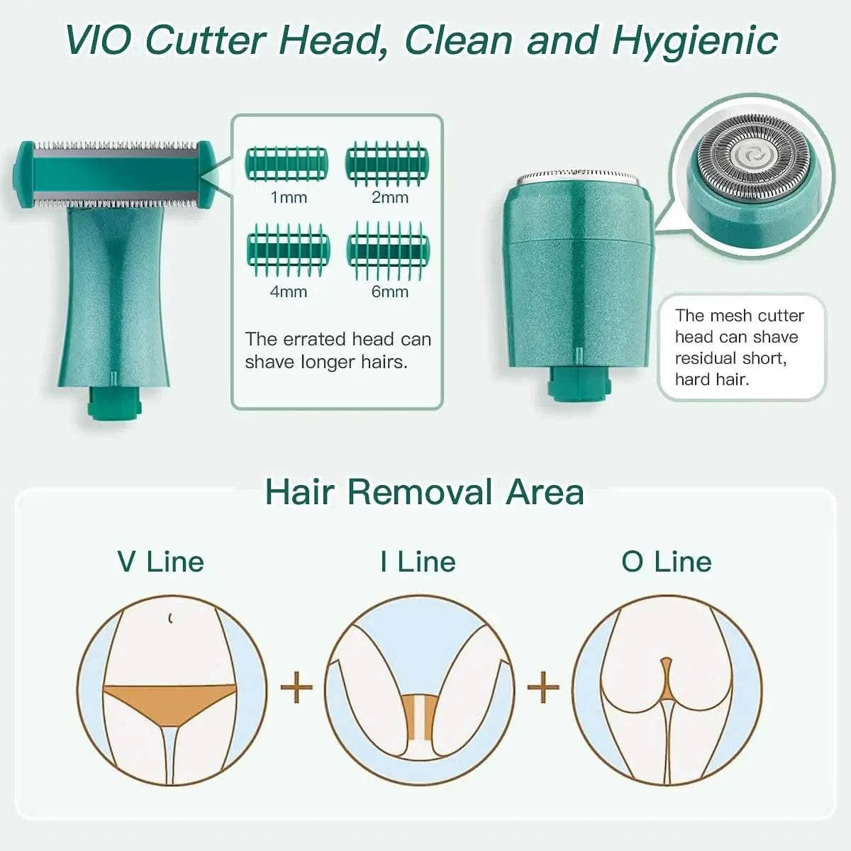 4 in 1 Intimate Areas Haircut Shaver Women Bikini Line Sensitive Razor Balls Pubic Hair Shaving Trimmer Face Beard Clipper 5683A - M & M Global