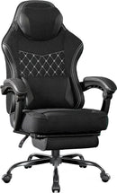 Gaming Chair,Computer Chair Fabric with Pocket Spring Cushion, Office Chair with Footrest and Massage Lumbar Support, Reclining