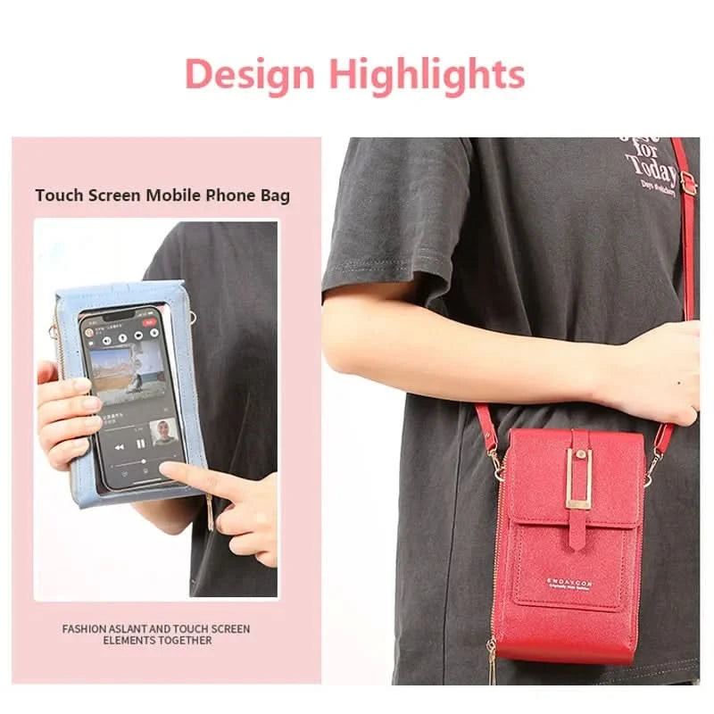 Touch Screen Cell Phone Messenger Bags Women Purse and Handbag Mini Shoulder Bag Pink Small Hand Bag Crossbody for Women  bolsos - M & M Global
