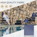 JHK Zero Gravity Set of 2 Portable Recliner Camping Patio Outdoor Garden Lounge Chair with Cup Holder Trays Adjustable Pillow