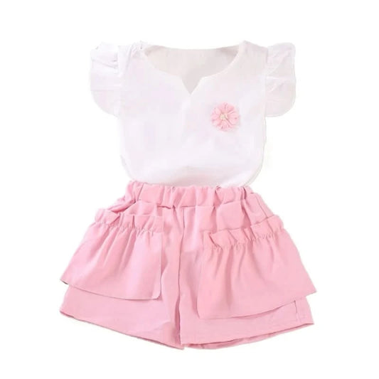 New Summer Fashion Baby Clothes Suit Children Girls Vest Shorts 2Pcs/Sets Toddler Clothing Infant Casual Costume Kids Tracksuits - M & M Global