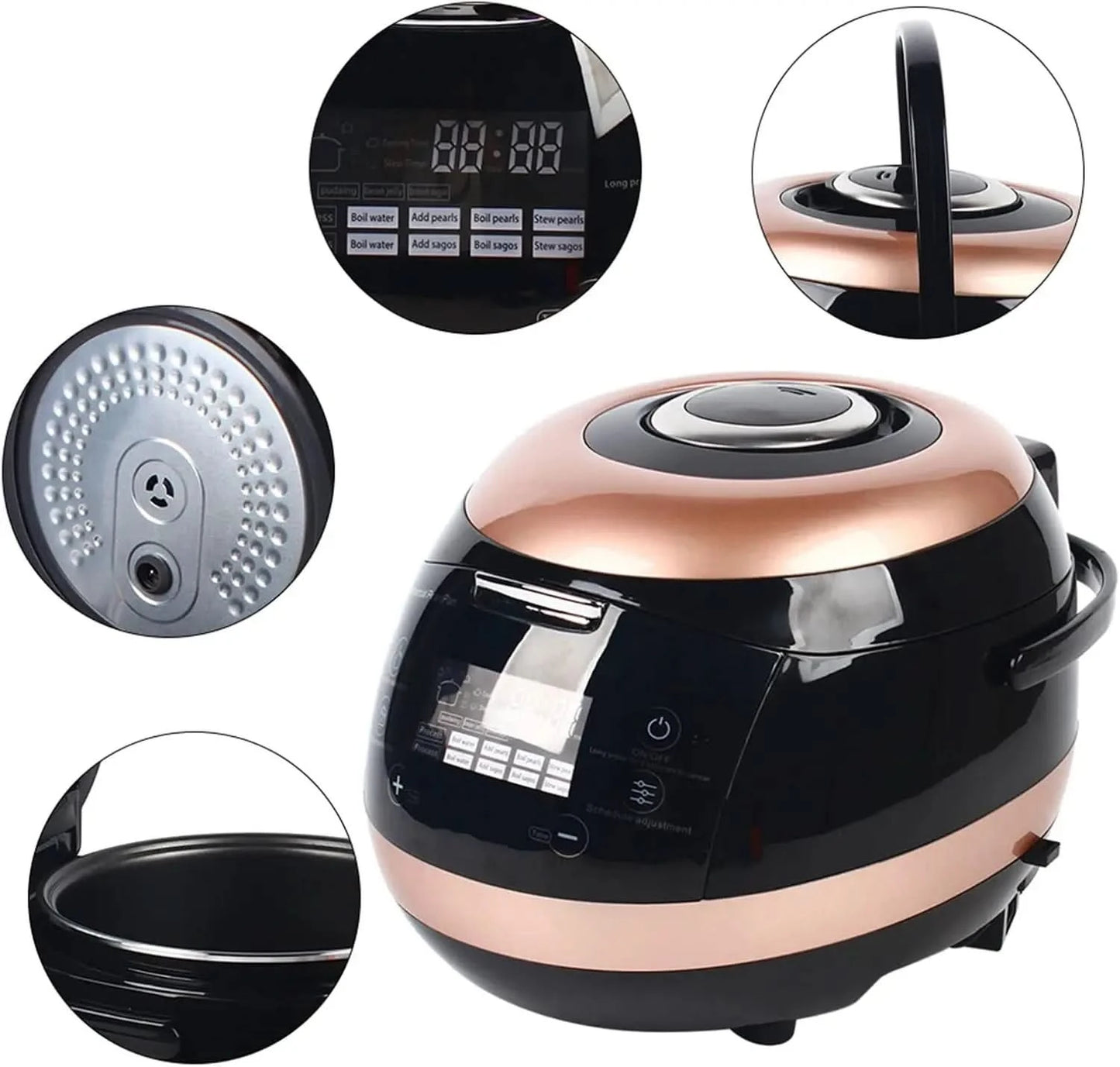 Commercial Fully Automatic Pearl Pot Black Tapioca Cooker Pearl Maker 5L, Touchscreen 110V, for Boba Tea & Bubble Tea & Milk Tea - M & M Global