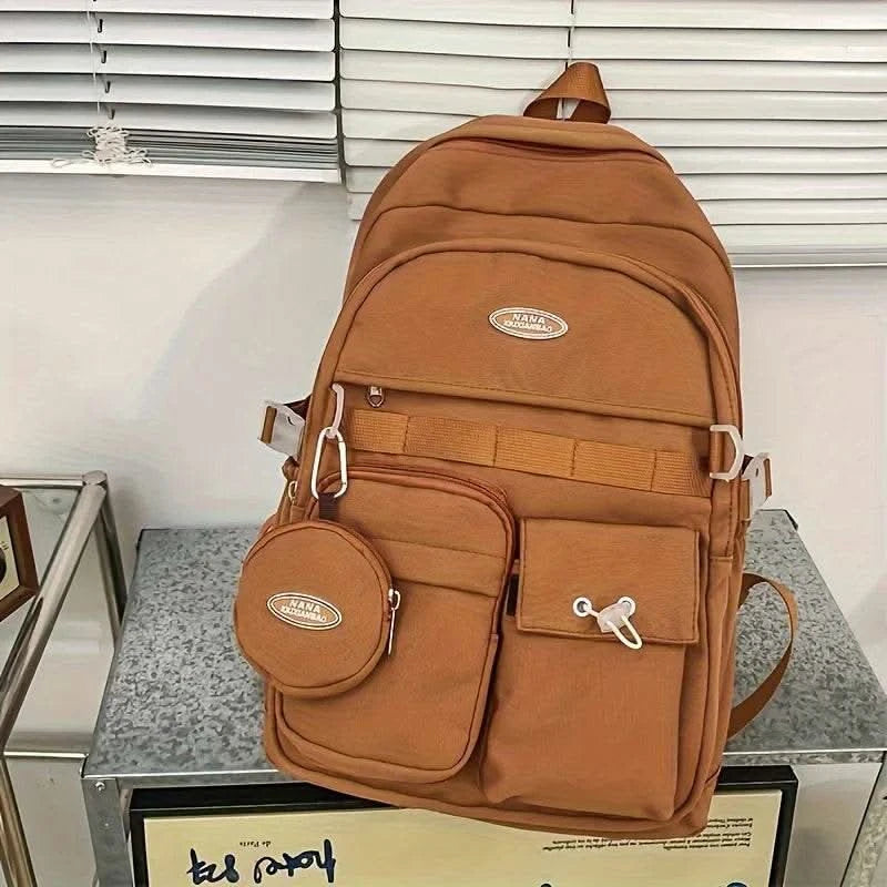 Backpack Simple Large Capacity Sports Travel Backpack Junior High School Leisure Backpack Tutorial Bag - M & M Global