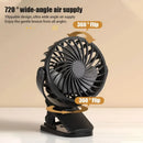Rechargeable Portable Electric Fan 720° Rotating Hanging Clip Fan Night Light Air Cooler Outdoor Camping Small fans ventilador - M & M Global
