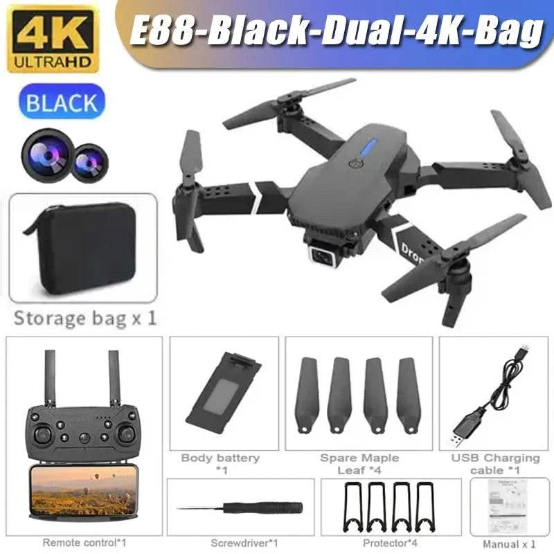 E99 Pro Drone Quadcopter Remote Control Handle Four Axis Aircraft HD 6K Photography UAV Altitude Fixation Helicopter Toys - M & M Global