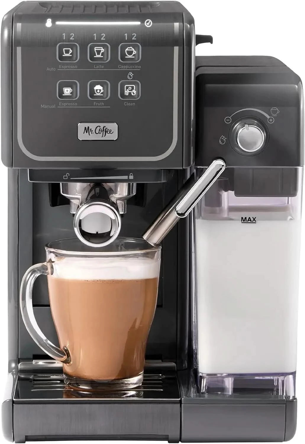 One-Touch CoffeeHouse+ Espresso, Cappuccino, and Latte Maker Home Coffee Machine with 19-Bar Italian Pump, and Milk Frother Idea - M & M Global