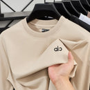 High end fashion men's brand exquisite letter badge long sleeved spring and autumn comfortable casual zipper decoration T-shirt