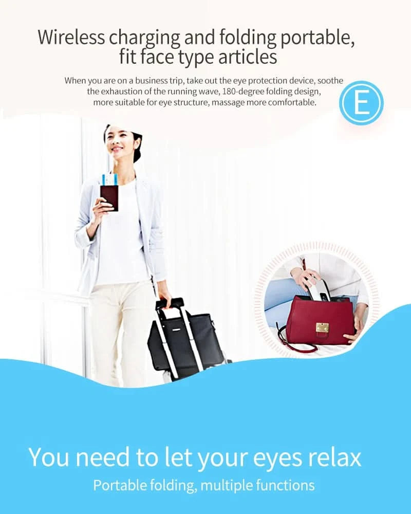 Smart Eye Massager Rechargeable Eye Mask For Dark Circles, Puffiness Dry Eyes Fatigue Relief Perfect For Sleep & Travel - M & M Global