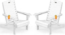 Chairs Set of 2, Outdoor Fire Pit Chairs,with Cup Holder, Lawn Chair for Deck, Patio, HDPE All-Weather Chairs