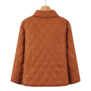 Solid Color Plus Size Seam Cotton Jacket Autumn Winter Classic 2025 Women's Clothing Zipper Sportswear Warm Long Sleeved Warm