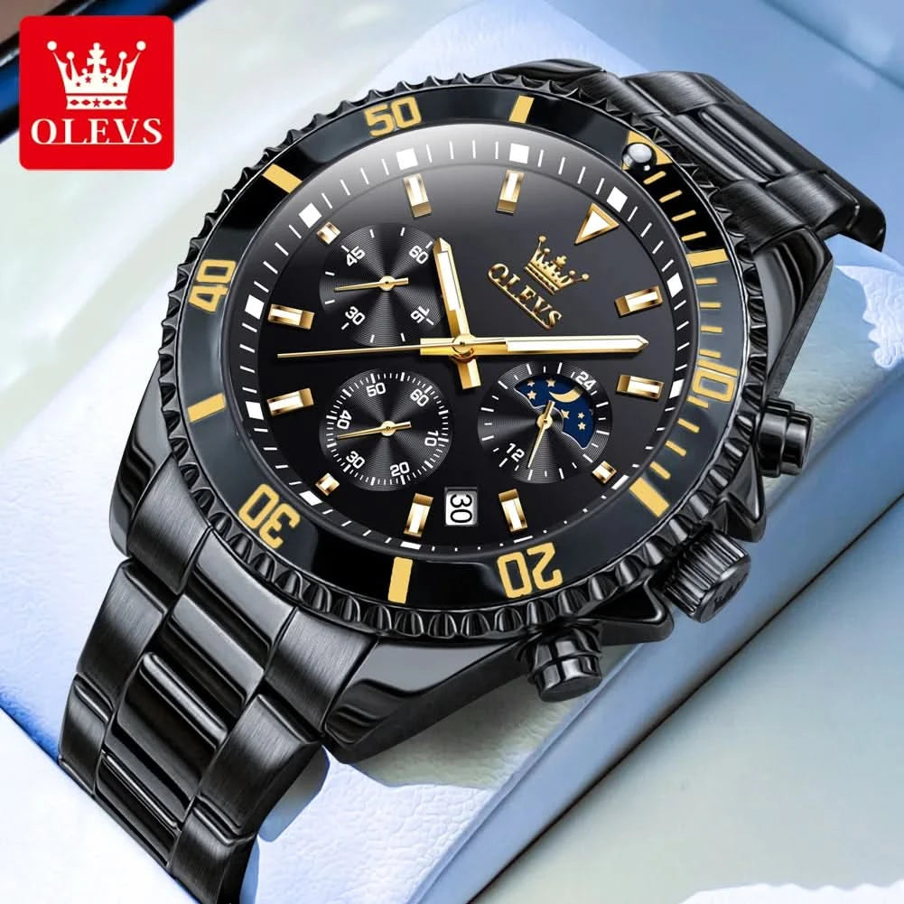 OLEVS Watches For Men Classic with Date Dress Luxury Big Face Waterproof Luminous Men's Wrist Watch Stainless Steel Men Watch - M & M Global