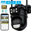 6K 12MP Outdoor Wifi Camera PTZ 8X Optical Zoom Three Lens Dual Screens Video Surveillance 8MP Dual Lens CCTV Security IP Camera - M & M Global