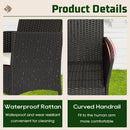 4-Piece Patio Furniture Set | Outdoor Wicker Furniture with Coffee Table | Modern Rattan Chairs Conversation Set