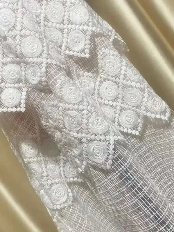 UCXQ Elegant Long Dress Fairy Style Embroidery Lace Patchwork Short Sleeve Waist Party Dresses For Women 2025 Spring Summer 9302 - M & M Global