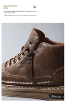 Men Boots Winter High Top Leather Shoes Fashion Cotton Shoes Fashion Ankle Boots Business Casual Outdoor Shoes Male Sneakers New - M & M Global
