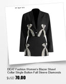DEAT Fashion Orange Imitation Fox Fur Grass Coat Women's Round Neck Plush Thick Jacket Winter New 7A1578