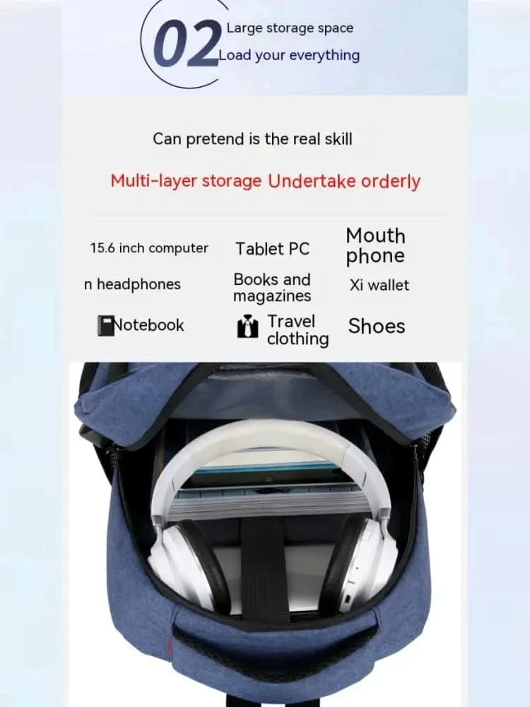 Mens BackPack LargeCapacity Simple Fashion Travel Female Student ComputerBag - M & M Global