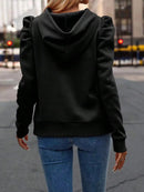 New Autumn Gothic Style Casual Long-Sleeved Hooded Short Sweater Jacket Women Fashion Zipper Sports Hoodies Y2K Sweatshirt