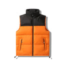 Men's Vest Jacket Autumn Winter Parkas Oversize Stand Collar Zipper Pockets Orange Windbreaker Waistcoat Plus Size Same