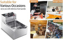 Heavy Duty Deep Fryer, 6.3QT/6L Stainless Steel Large Single-Cylinder Electric Fryers with Removable Basket and Professional Hea - M & M Global