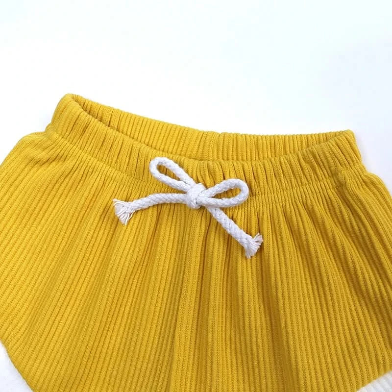 2025 New Style Baby Boy Clothes Sets For Children Kids Girls Clothes Ribbed Solid Cotton Short Sleeve Tee＋Pants Toddler Clothing - M & M Global