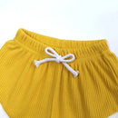2025 New Style Baby Boy Clothes Sets For Children Kids Girls Clothes Ribbed Solid Cotton Short Sleeve Tee＋Pants Toddler Clothing - M & M Global