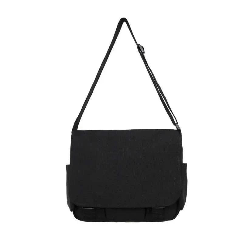 Collage Student School Bags Women&Men Unisex Crossbody Bags Multipockets Messenger Bag Simple Nylon Shoulder Bag - M & M Global