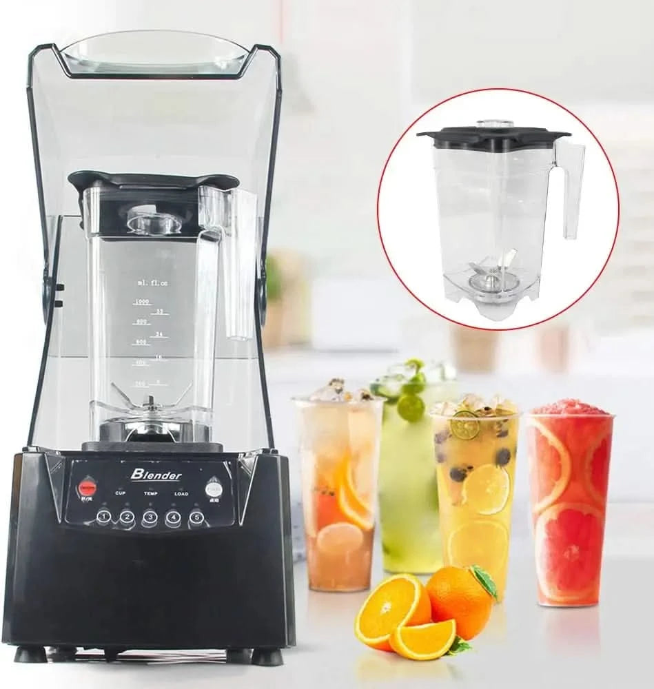 Soundproof Blender, 110V 2600W 1.8L Commercial Fruit Juice Smoothie Maker With Shield Quiet Sound Enclosure for Puree, Ice Crush - M & M Global