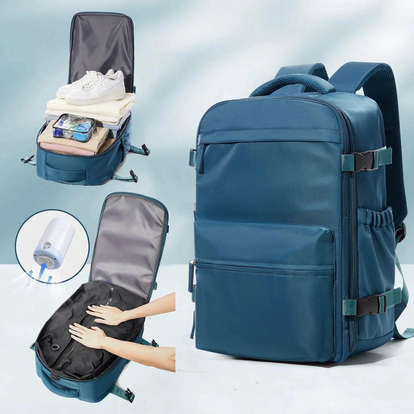 Vacuum Backpack Travel Bag for Men Large Capacity airback Backpack Business Laptop Backpack Women Expandable Backpack School Bag - M & M Global