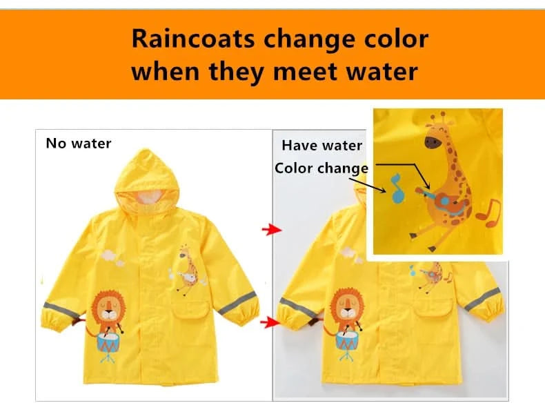 Children Rainwear And Rain Pants Sets Kids Boys Girls Waterproof Jumpsuit Hooded One-Piece Cartoon Dinosaur Waterproof Baby Suit - M & M Global