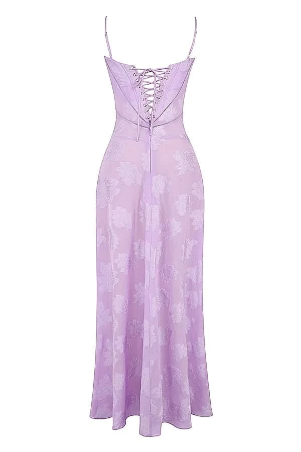 Sexy Lace Jacquard See Through Women Dress Sleeveless Tie Up Backless lace Long Dress Summer Party Ladies Bandage Party Dress - M & M Global