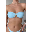 New Metal Star Bandeau High Cut Thong Bikini Women Swimwear Female Swimsuit Two-pieces Bikini set Bather Bathing Suit Swim V6422 - M & M Global