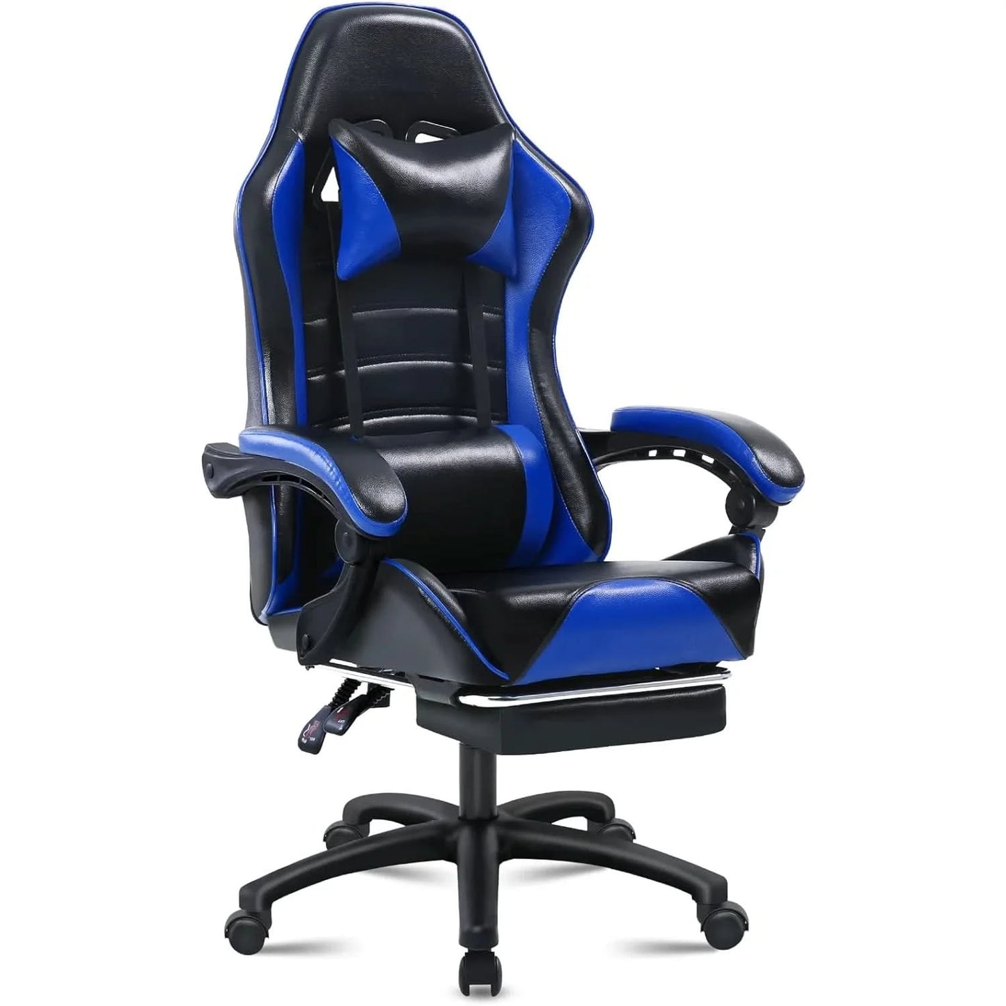 Ergonomic Gaming Chair with Footrest, PU Leather Video Game Chairs for Adults, Reclining Gamer Chair Office Chair